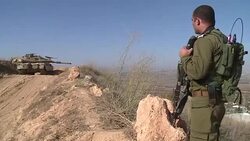 CLEAN : Israeli armour patrols border with Lebanon News Clip