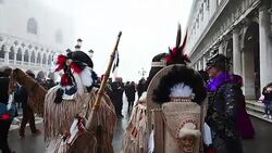 CLEAN : Costumed revelers kick of Venice Carnival News Clip