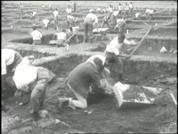 Archaeologists unearth ancient ruins and artifacts in Tiahuanaco, Bolivia. News Clip