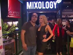 Joey Fatone, Kym Johnson at Joey Fatone And Kym Johnson Host After Party For Premiere Of Dancing With The Stars At Mixology 101 on 9/24/12 in Los Angeles, CA. Stock Footage