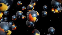 Gray globes with glowing golden continents float against a black background. Stock Footage