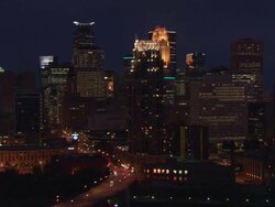 WS City at night / Minneapolis, Minnesota, United States  Stock Footage