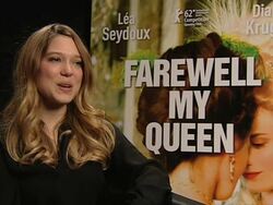 INTERVIEW: Lea Seydoux on the challenges of her character in The Palace of Versailles at Les Adieux a la Reine (Farewell, My Queen) Interview: 62nd Berlin International Film Festival at at Berlinale Palace on February 10, 2012 in Berlin, Germany. Stock Footage