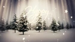 Handwritten Happy New Year | Winter Landscape Stock Footage