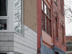 A cat in a window watching snowfall Stock Footage