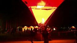 Hot air balloon at night Stock Footage
