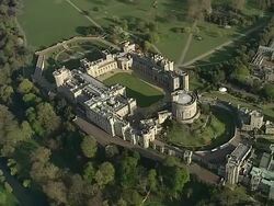 AERIAL CU Windsor Castle Stock Footage