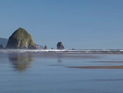 Cannon Beach Haystack Rock Stock Footage