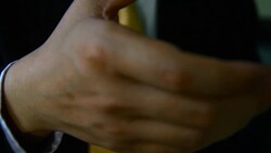 Business handshake and business people Stock Footage