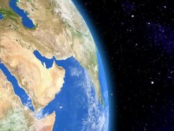 Middle East from space Stock Footage