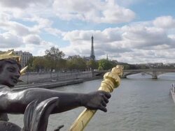 MS Shot of Pont Alexandre III, Seine / Paris, Ile de France, France Stock Footage