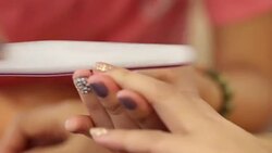 woman hand manicure in beauty salon Stock Footage