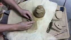 pottery work Stock Footage