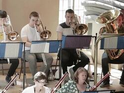 Brass section of orchestra Stock Footage