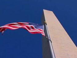 HD Washington Monument Flag_LA (1080/24P) Stock Footage