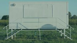 Man in red dress runs away like a thief, funny, joke, strange Stock Footage