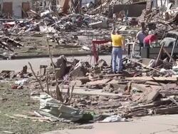 Destruction in Moore, Oklahoma after EF5 Tornado Stock Footage