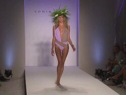 Models walk the runway during the Sonia Vera swimwear 2012 show  Stock Footage