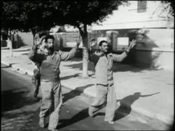 Egyptian soldiers walk with their hands in the air. News Clip