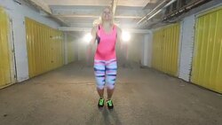 Woman jump Stock Footage