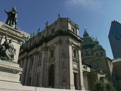 Cathedral Marie reine Du Monde Wth Le 1000 De La Gaucheterier Building Stock Footage
