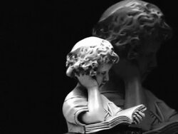 B/W reading herubin loop Stock Footage