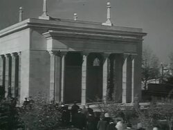 WS People walking into house AUDIO / Tbilisi, Georgia Stock Footage