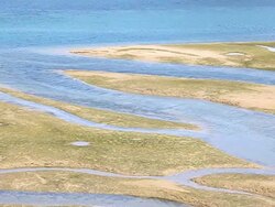 Meanders in the intertidal zone Stock Footage