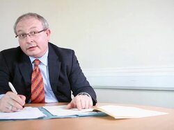 Mature lawyer in discussion with client Stock Footage