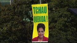 Anti President Dilma Rousseff posters in Brasilia News Clip