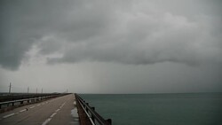 Timelapse Sequence - Thunderstorm Moving Over The Seven Mile Bridge, Florida Keys Stock Footage