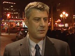 Kosovo delegation in Brussels for talks, Thaci reax News Clip