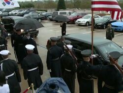 South Korea President Lee State visit Stock Footage