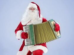 Santa Claus playing the accordion Stock Footage