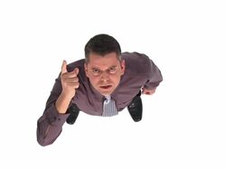 HD CRANE: Businessman Telling Off Stock Footage