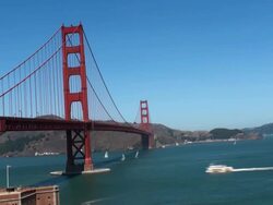 Traffic under the Golden Gate Bridge, San Francisco Stock Footage