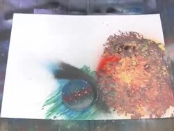 Airbrush artist painter painting spraying image. Art, graphics, illustration. Stock Footage