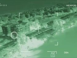 Night Vision Air Strike Stock Footage