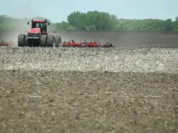 Tractor Plowing Spring Farm Field Stock Footage