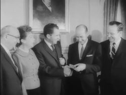 Vice-President Nixon is made an honorary barker of Variety Clubs International Stock Footage