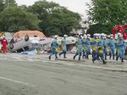 Earthquake 1923 Memorial Day Disaster Drill Stock Footage