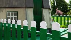 HD: Stockade With Mill in The Background Stock Footage