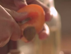 Pitting of apricot. Stock Footage