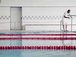 Athlete in water Stock Footage