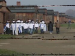 Preparations For The 70th Anniversary Of The Liberation Of Auschwitz-Birkenau Stock Footage