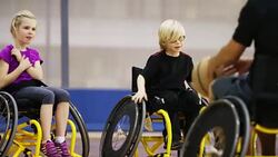 Children Playing Wheelchair Basketball Stock Footage