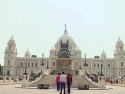  WS View of  victoria memorial / Kolkata, West Bengal, India Stock Footage