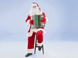 Santa Claus playing the accordion Stock Footage