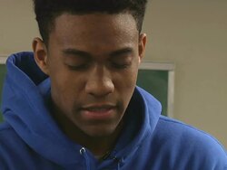 WS Jabari Parker recites prayer during Bible study at Church of Jesus Christ of Latter Day Saints AUDIO / Chicago, Illinois, United States  Stock Footage