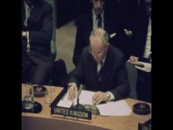 SYND 26-11-71 SECURITY COUNCIL ADDRESSED ON RHODESIA SETTLEMENT News Clip